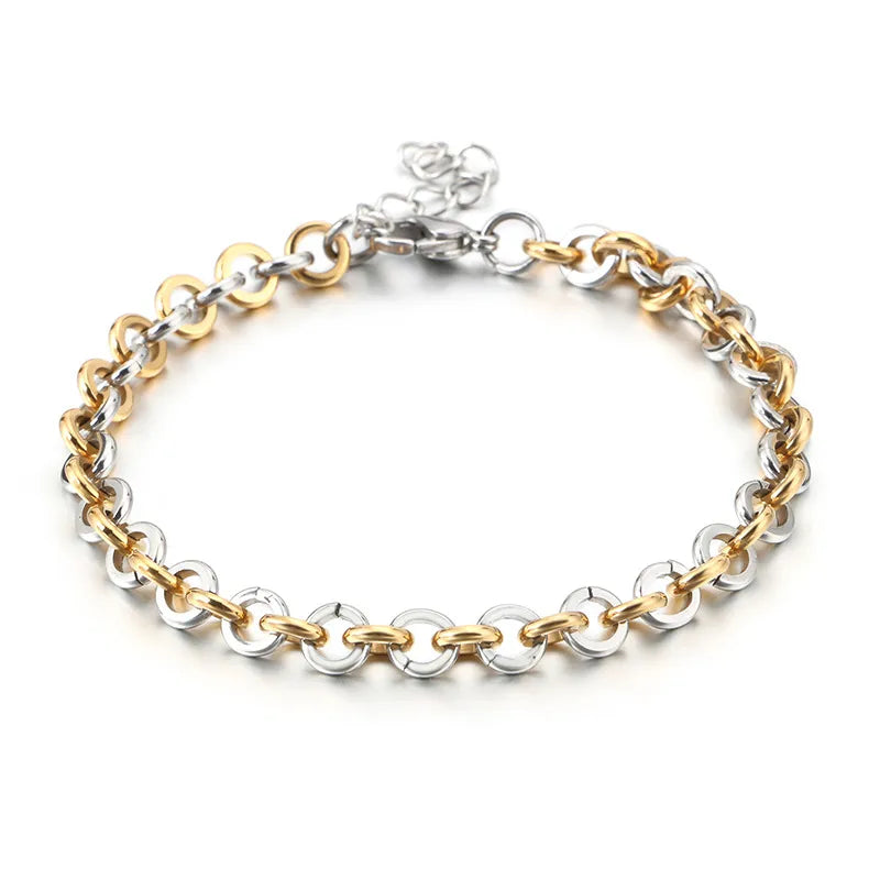 Korean Style Geometric Titanium Steel 18K Gold Plated Bracelets In Bulk