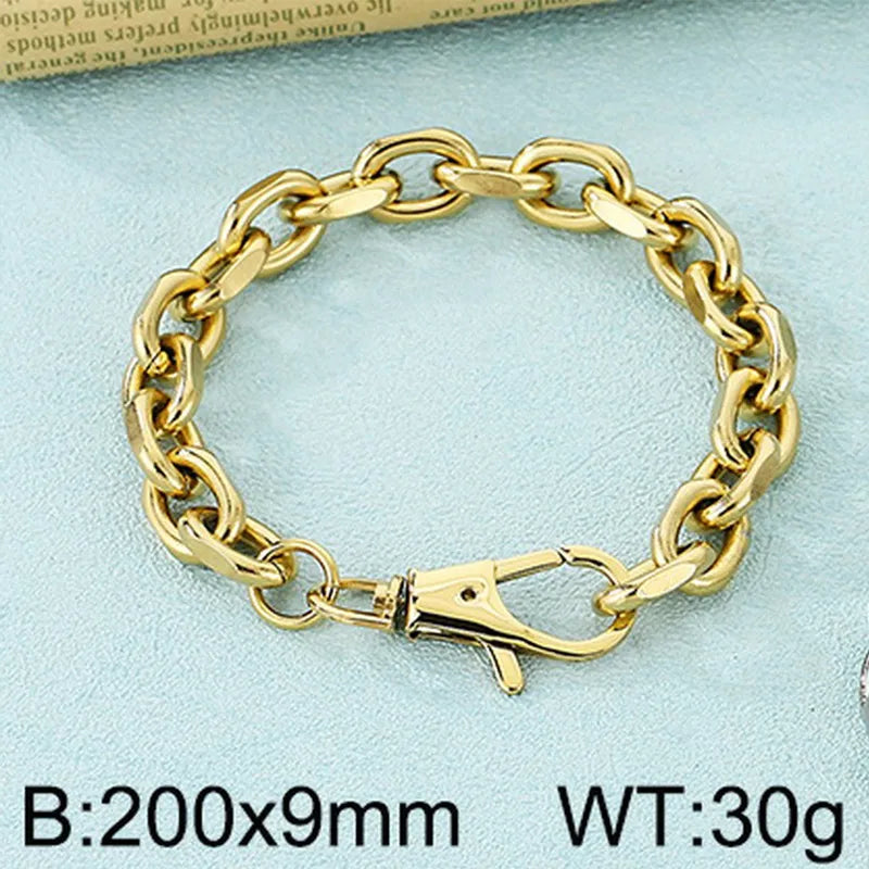 Simple Style Solid Color Titanium Steel 18K Gold Plated Bracelets In Bulk