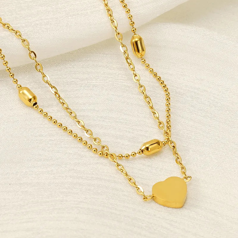 Elegant Heart Shape 304 Stainless Steel 18K Gold Plated Bracelets In Bulk