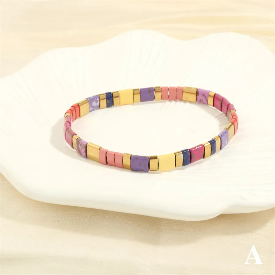 bohemian beach square copper 18k gold plated bracelets in bulk