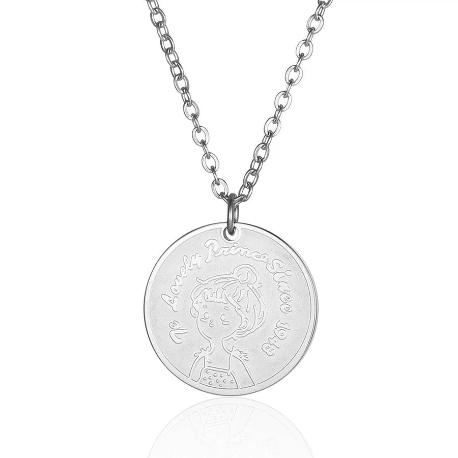 304 Stainless Steel 18K Gold Plated Hip-Hop Plating Cartoon Character Pendant Necklace