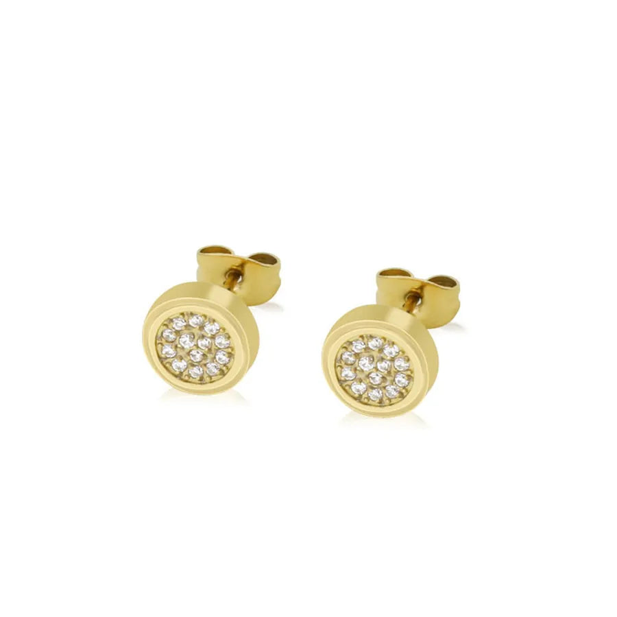 Heart Shape Stud Earrings For Women in Silver Featuring Titanium Steel and Titanium Alloy with Zircon Inlay