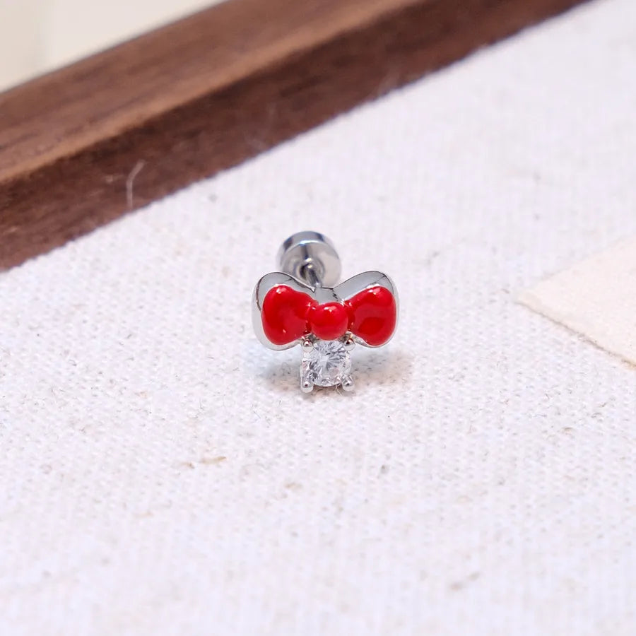 Hellokitty Cute Stud Earrings for Women in Silver Featuring 304 Stainless Steel and Titanium Steel Material