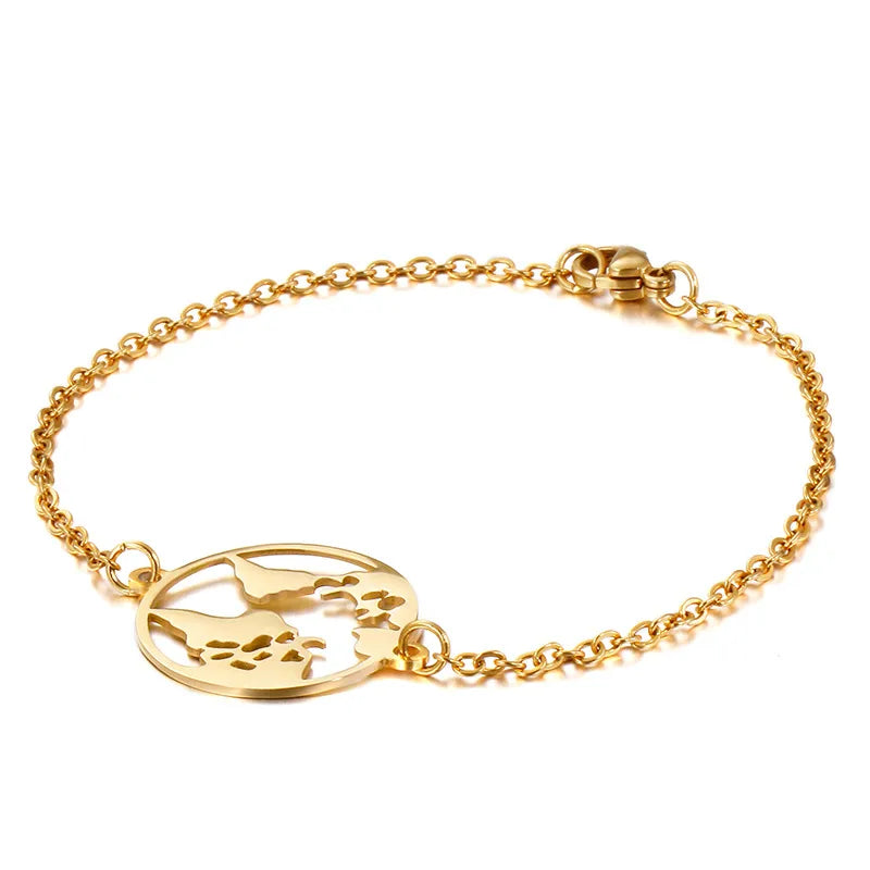 Fashion Geometric Titanium Steel 18K Gold Plated Bracelets In Bulk
