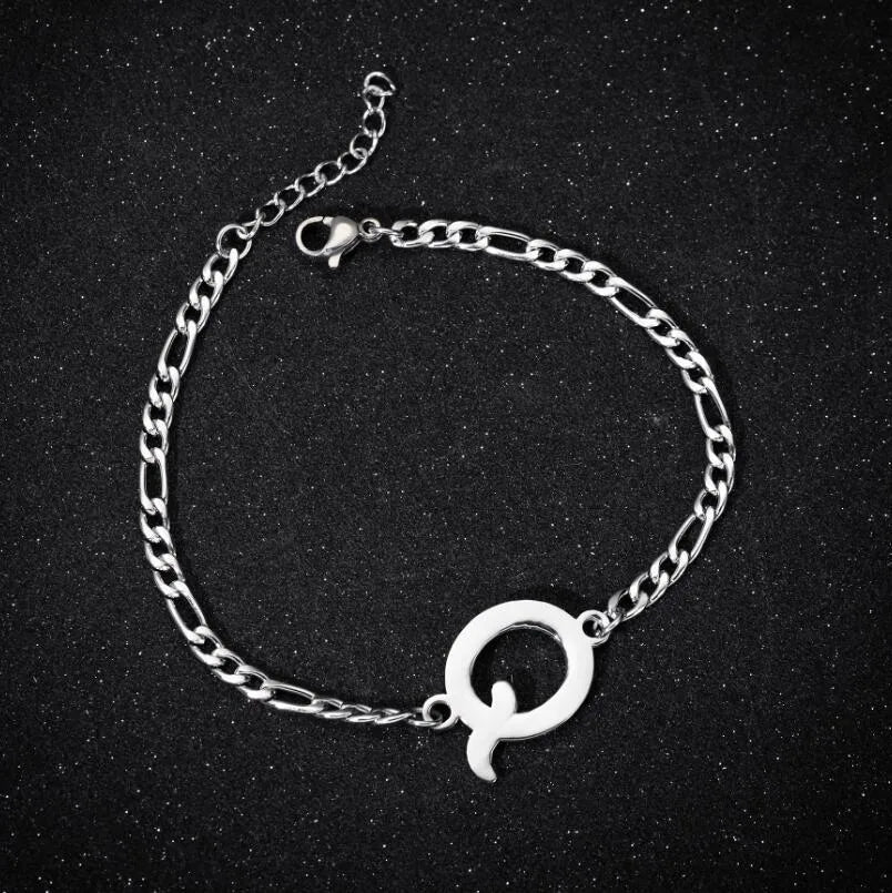 Fashion Letter 201 Stainless Steel 18K Gold Plated Bracelets In Bulk