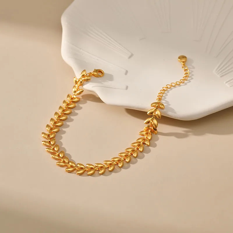 ig style grain copper plating 18k gold plated bracelets