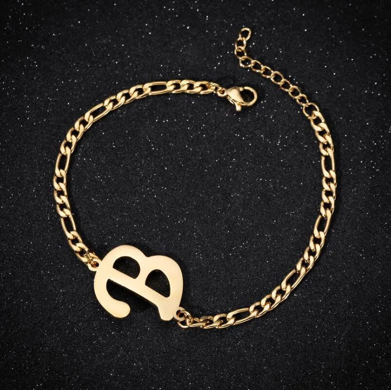 Fashion Letter 201 Stainless Steel 18K Gold Plated Bracelets In Bulk