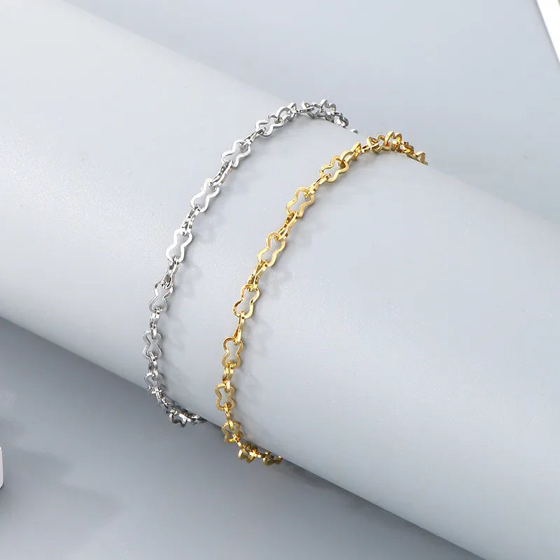 Simple Style Infinity 304 Stainless Steel 18K Gold Plated  Bracelets In Bulk