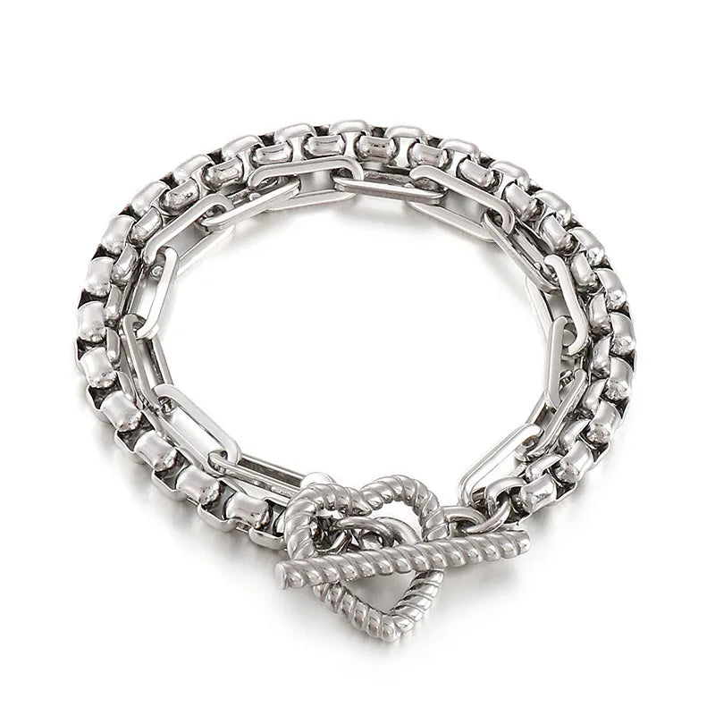 Fashion Geometric Titanium Steel 18K Gold Plated Bracelets In Bulk