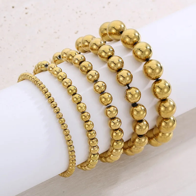 Casual Simple Style Geometric Stainless Steel 18K Gold Plated Bracelets In Bulk