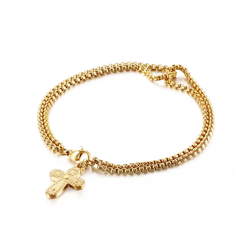 Fashion Letter Titanium Steel 18K Gold Plated Bracelets In Bulk