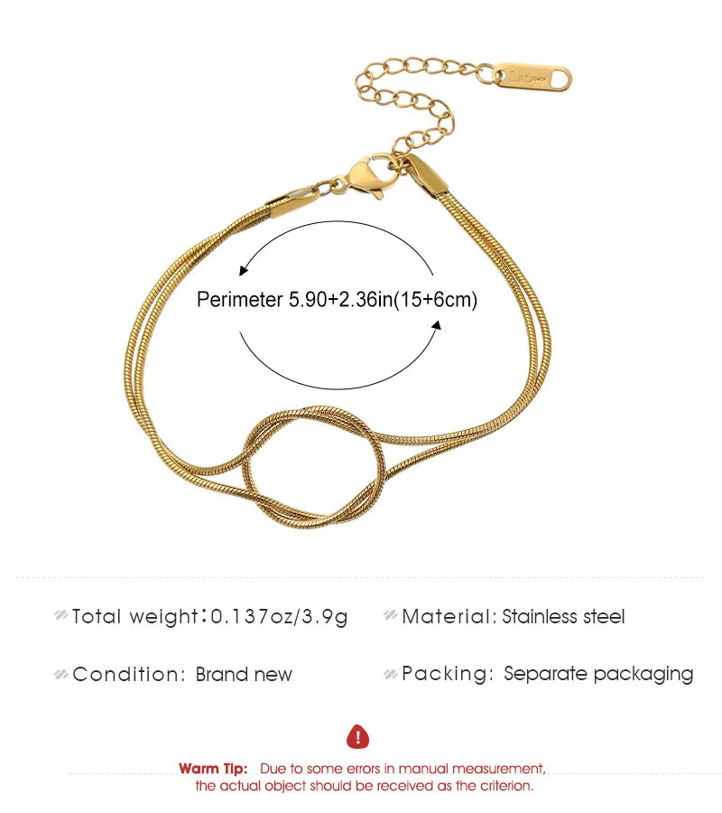 Simple Style Round Titanium Steel 18K Gold Plated Bracelets In Bulk