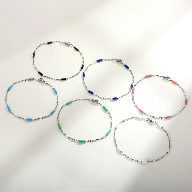 Elegant Solid Color Titanium Steel 18K Gold Plated Bracelets In Bulk