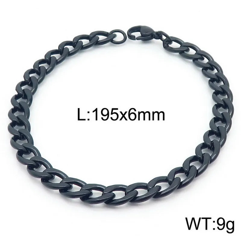 Trendy Personalized Hip Hop Stainless Steel NK Chain Bracelet  Style Geometry Pattern Vacuum Plated 18K Gold