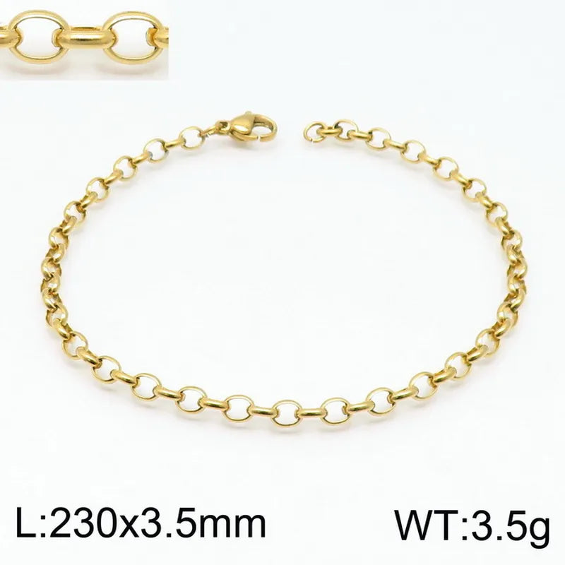 Fashion Geometric Titanium Steel 18K Gold Plated Bracelets In Bulk