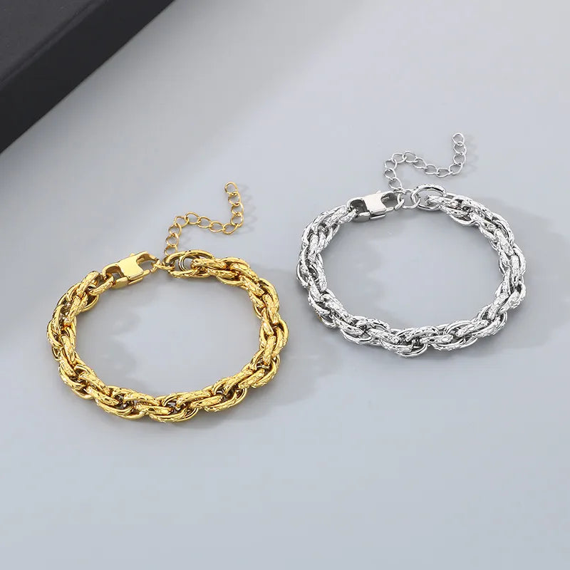 Simple Style Geometric 304 Stainless Steel 18K Gold Plated Bracelets In Bulk