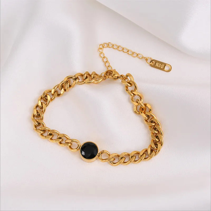 Geometric 304 Stainless Steel 18K Gold Plated Bracelets In Bulk