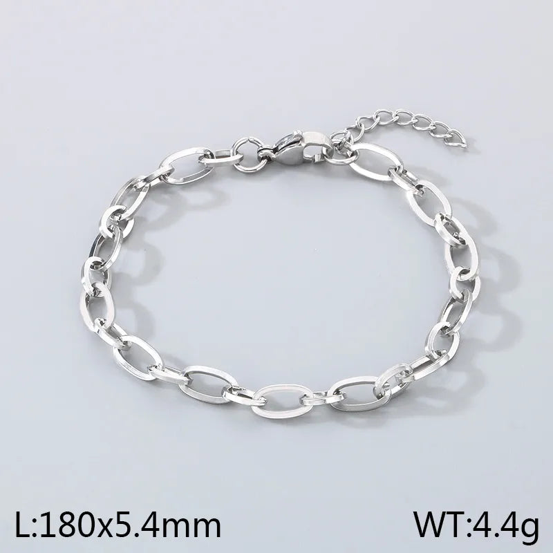 Simple Style Geometric 304 Stainless Steel 18K Gold Plated  Bracelets In Bulk