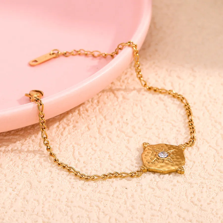 Retro Simple Style Geometric 304 Stainless Steel 18K Gold Plated Bracelets In Bulk
