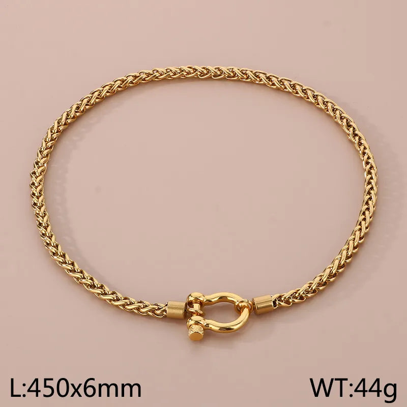 Fashion Geometric Titanium Steel 18K Gold Plated Bracelets In Bulk