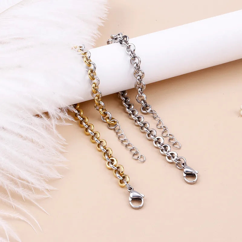 Korean Style Geometric Titanium Steel 18K Gold Plated Bracelets In Bulk