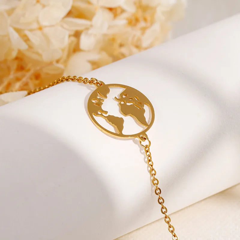 Fashion Geometric Titanium Steel 18K Gold Plated Bracelets In Bulk