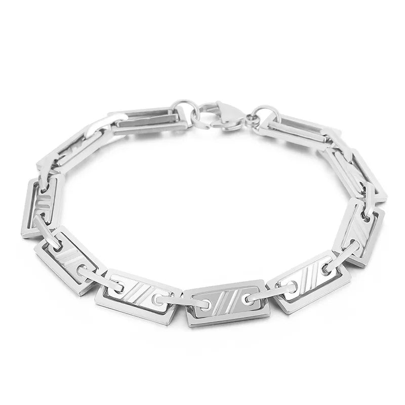 Elegant Geometric Solid Color Titanium Steel 18K Gold Plated Bracelets In Bulk