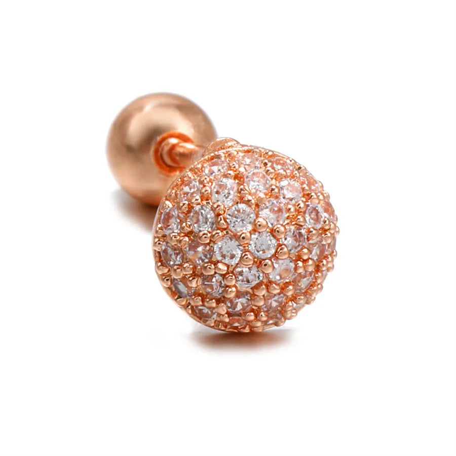 Ear Cartilage Rings & Studs Geometric Brass Gem