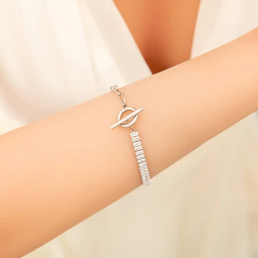Simple Style Infinity 304 Stainless Steel 18K Gold Plated Bracelets In Bulk