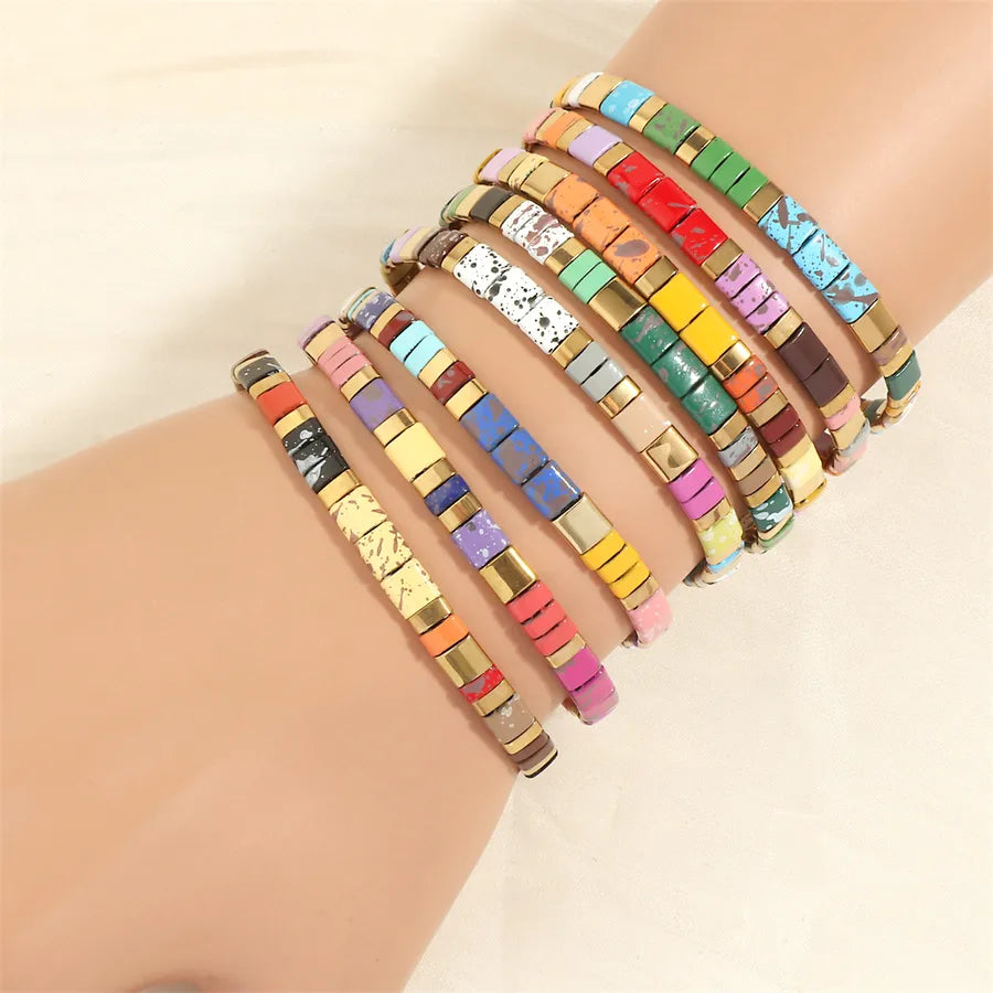 bohemian beach square copper 18k gold plated bracelets in bulk