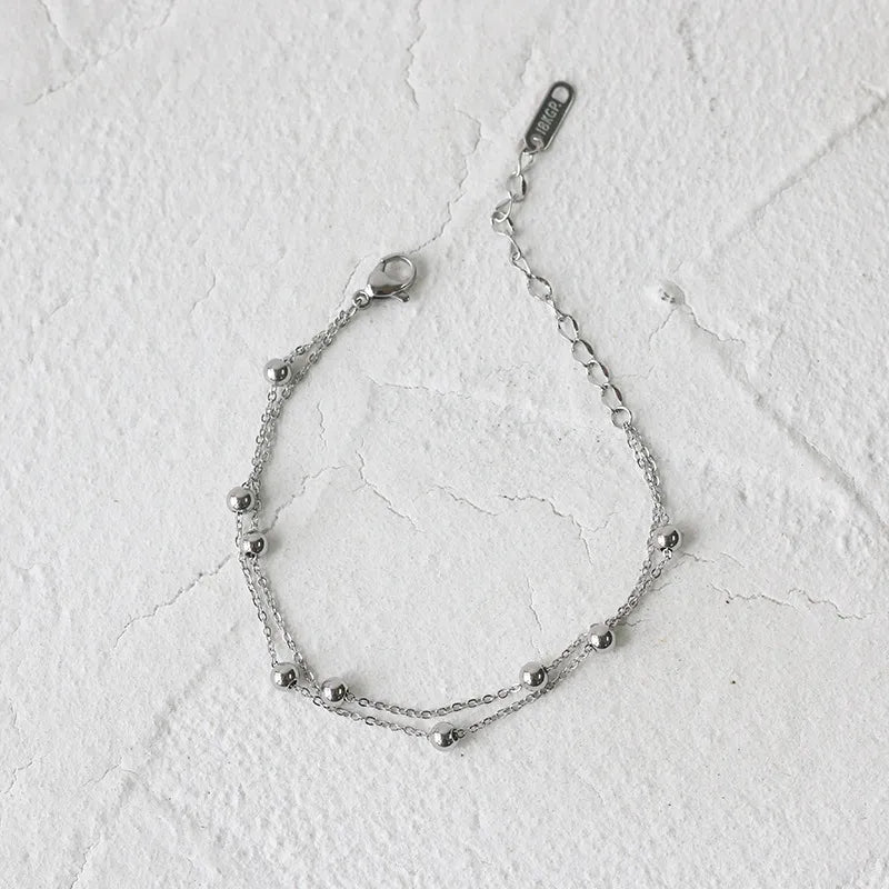 Simple Style Ball 304 Stainless Steel 18K Gold Plated Bracelets In Bulk
