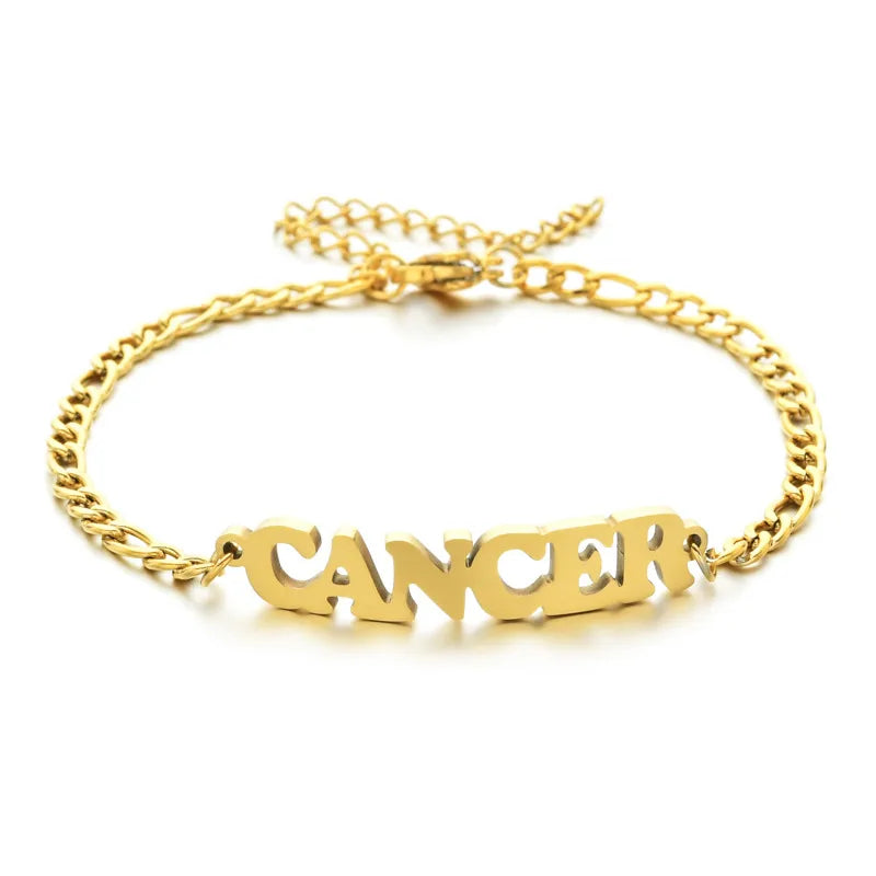 fashion letter stainless steel gold plated bracelets