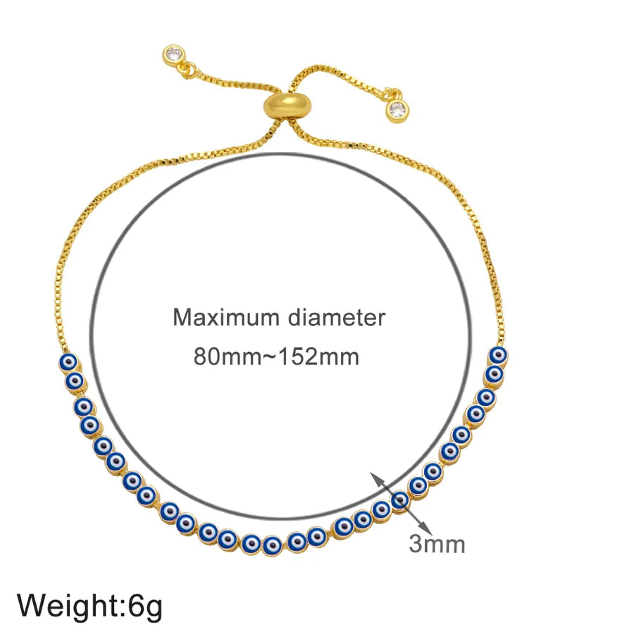 fashion devil's eye copper 18k gold plated bracelets in bulk