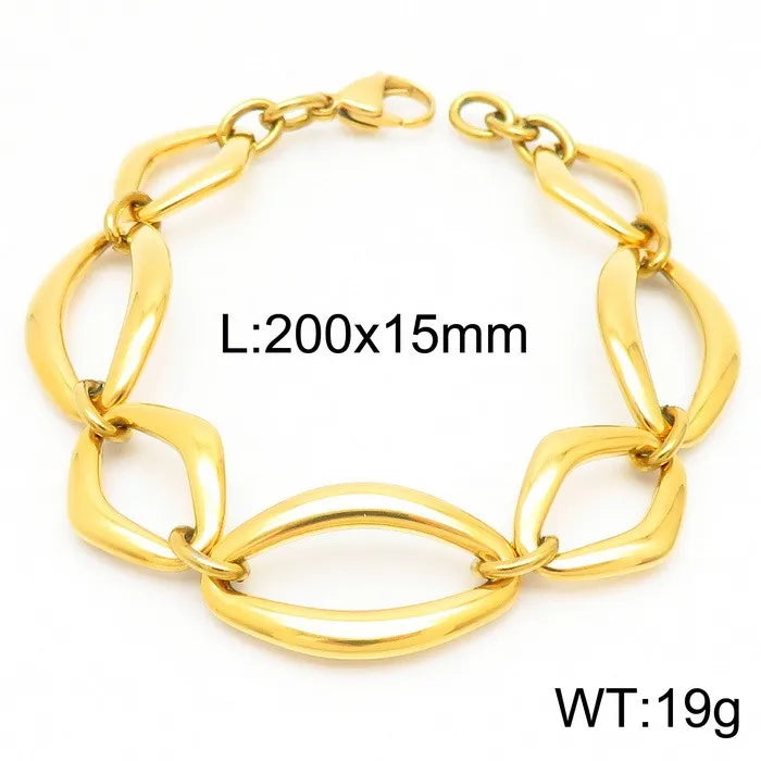 Rock Geometric Titanium Steel 18K Gold Plated Bracelets In Bulk