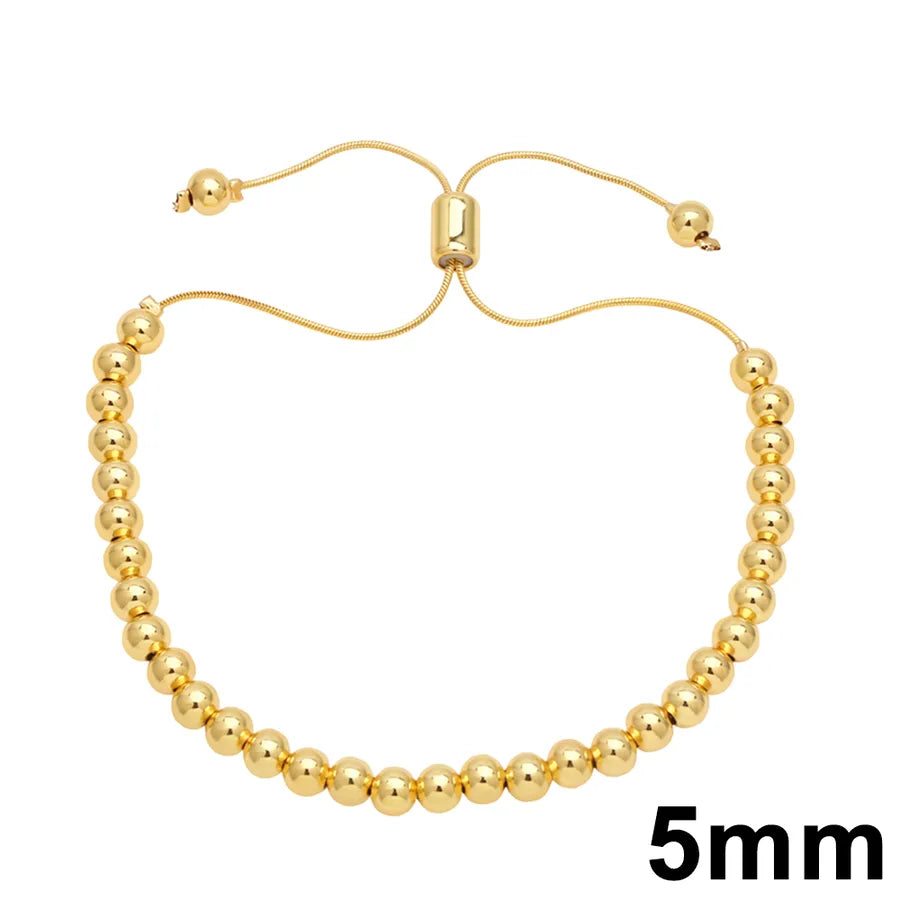 simple style solid color copper plating 18k gold plated bracelets