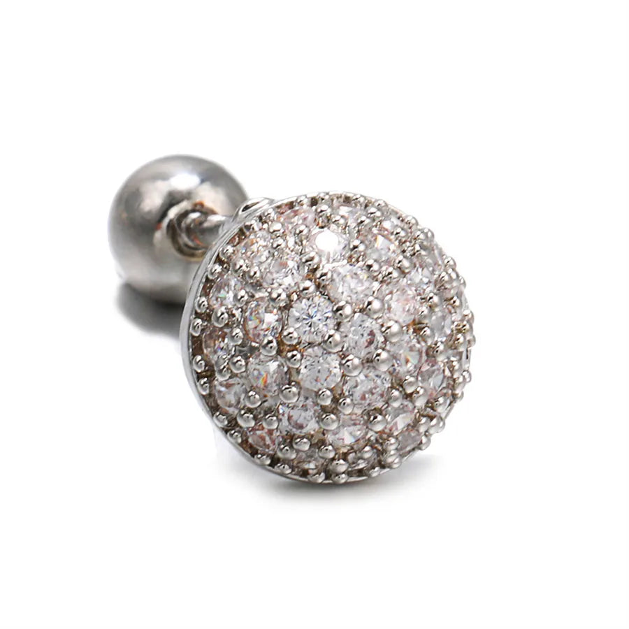 Ear Cartilage Rings & Studs Geometric Brass Gem