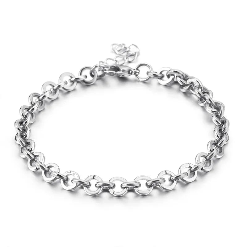 Korean Style Geometric Titanium Steel 18K Gold Plated Bracelets In Bulk