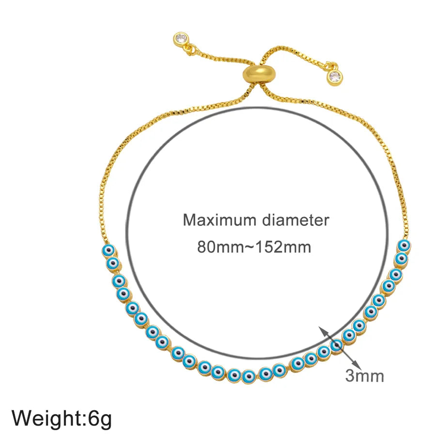 fashion devil's eye copper 18k gold plated bracelets in bulk