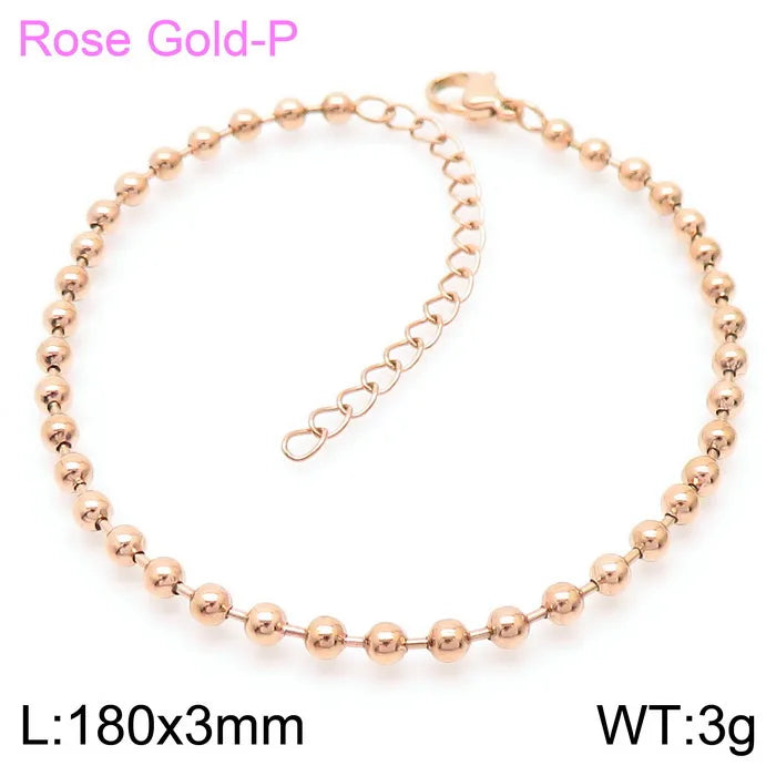 Simple Style Round Stainless Steel 18K Gold Plated Bracelets In Bulk