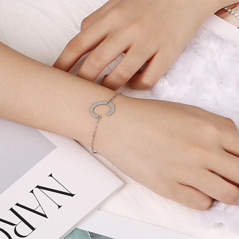 Simple Style Letter 304 Stainless Steel 18K Gold Plated Bracelets In Bulk