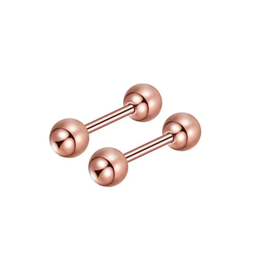 simple style geometric stainless steel inlay zircon ear studs 1 piece