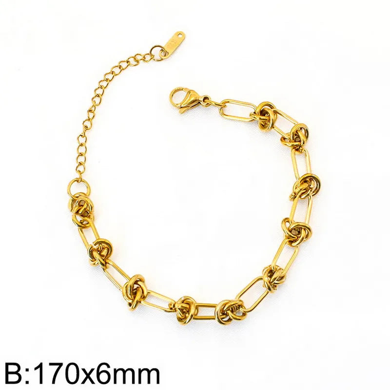 Basic Solid Color Titanium Steel 18K Gold Plated Bracelets In Bulk