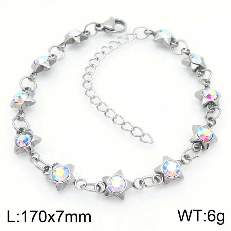 Simple Style Pentagram 304 Stainless Steel 18K Gold Plated Bracelets In Bulk