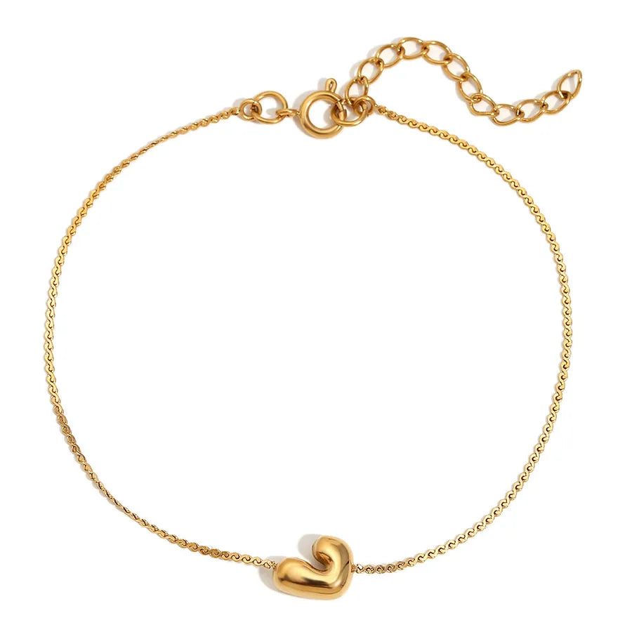 Simple Style Letter 304 Stainless Steel 18K Gold Plated  Bracelets In Bulk
