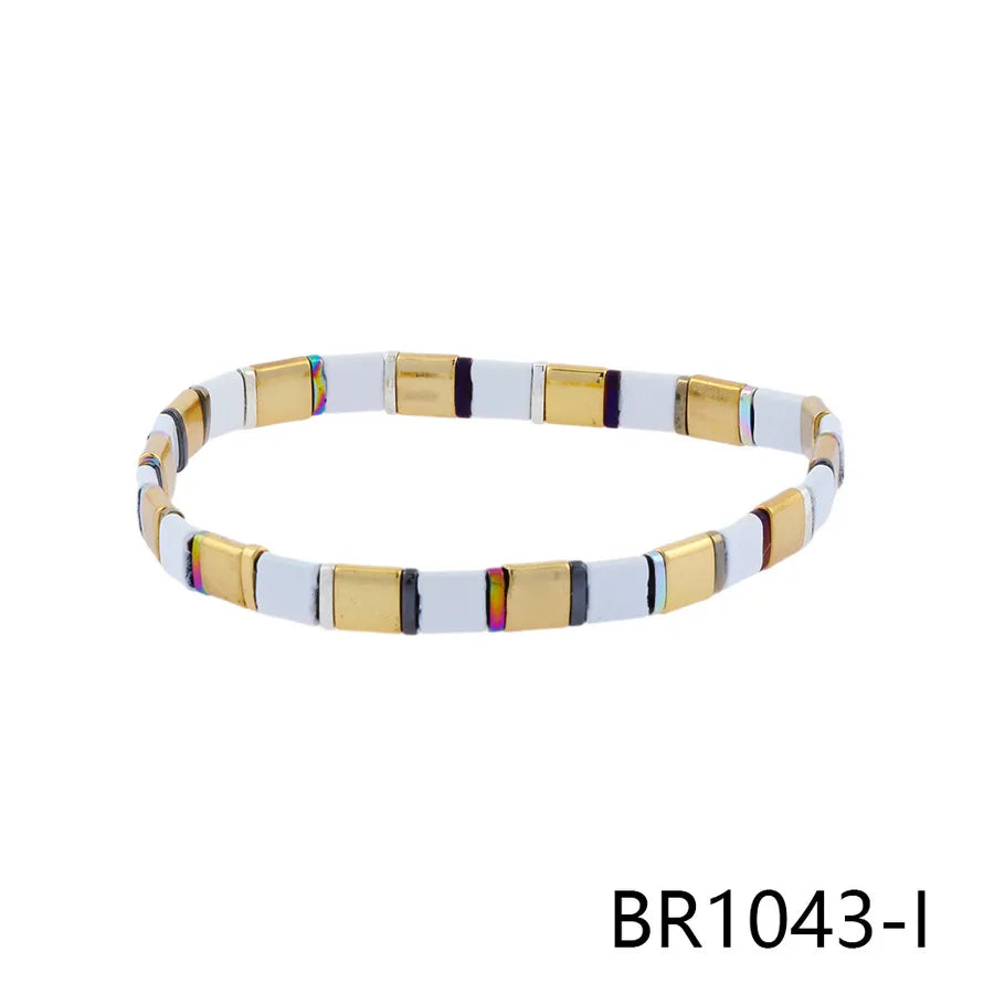 bohemian square copper stoving varnish plating 18k gold plated bracelets
