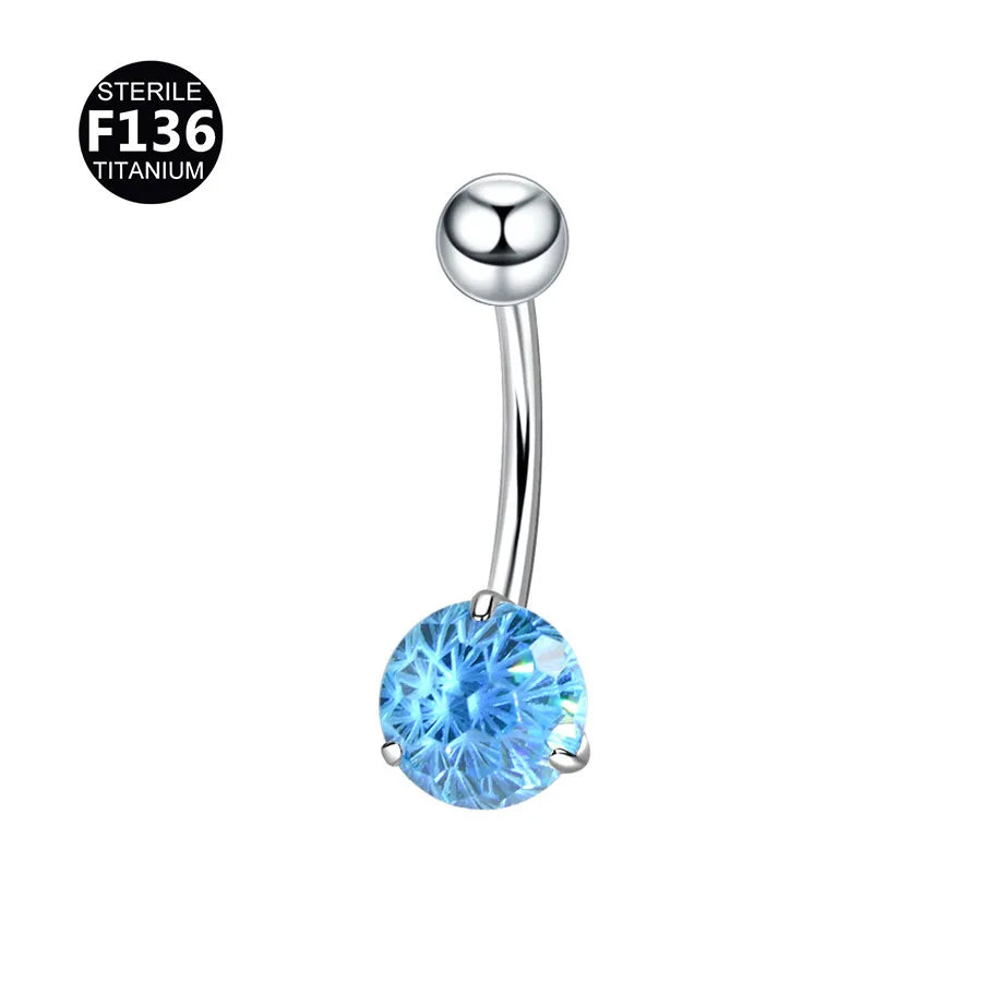 Gold Titanium Navel Piercing Belly Button Ring Screw Innel Thread Design Eye Shape Fashionable Body Jewelry For Men And Women