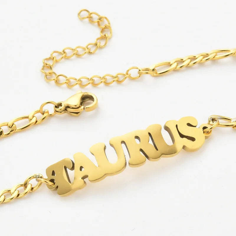 fashion letter stainless steel gold plated bracelets