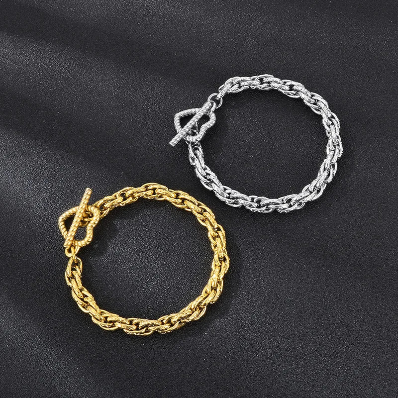 Simple Style Heart Shape Stainless Steel 18K Gold Plated Bracelets In Bulk