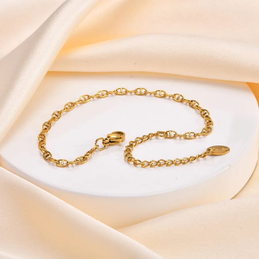 IG Style Geometric 201 Stainless Steel 18K Gold Plated Bracelets In Bulk