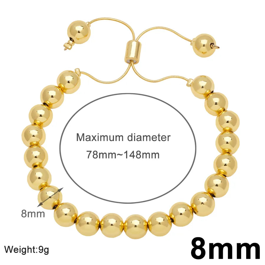simple style solid color copper plating 18k gold plated bracelets